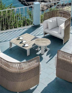 Cream Rattan Sofa Set - 01C