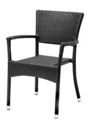 Black Rattan Dining Arm Chair - 08C