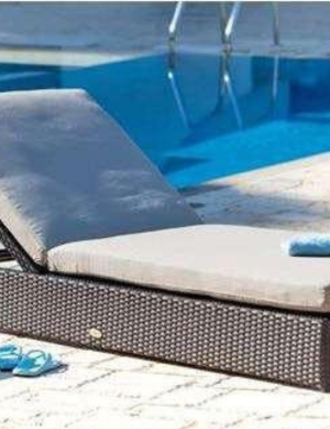 Cream Rattan Outdoor Lounger - 03C