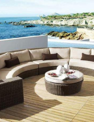 Brown Rattan Sofa Set - 01B